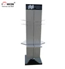 Floorstanding 4-Caster Movable 3-Sided Retail Store Metal Hook Point Of Sale Pegboard Display Stand