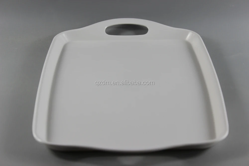 Plain White Melamine Tray With Handle