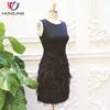 women wear Different Types tighten Waist feather back invisible zip Sleeveless Party wedding A-line sexy Dress For Performances
