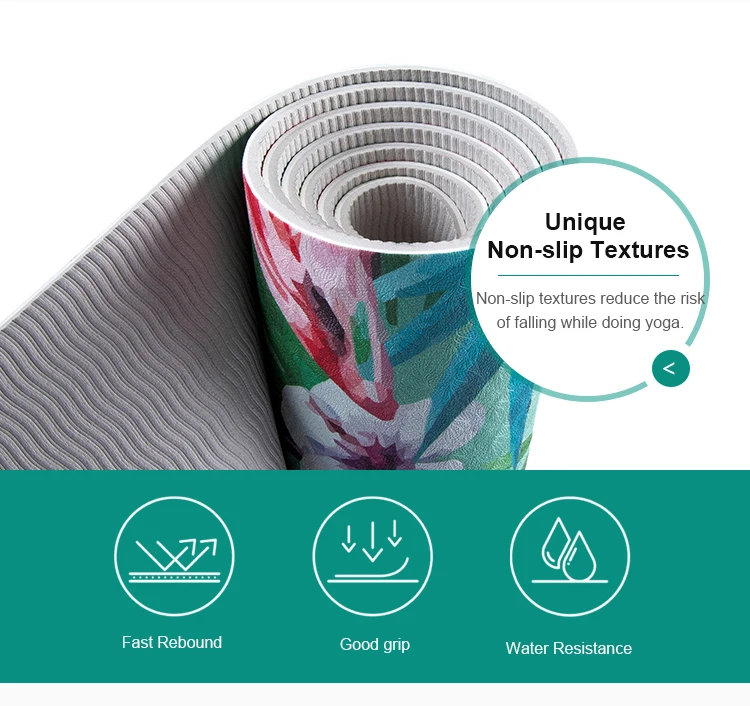 High grade private custom comfortable  non slip anti-tear  UV printing tpe eco-friendly yoga mat