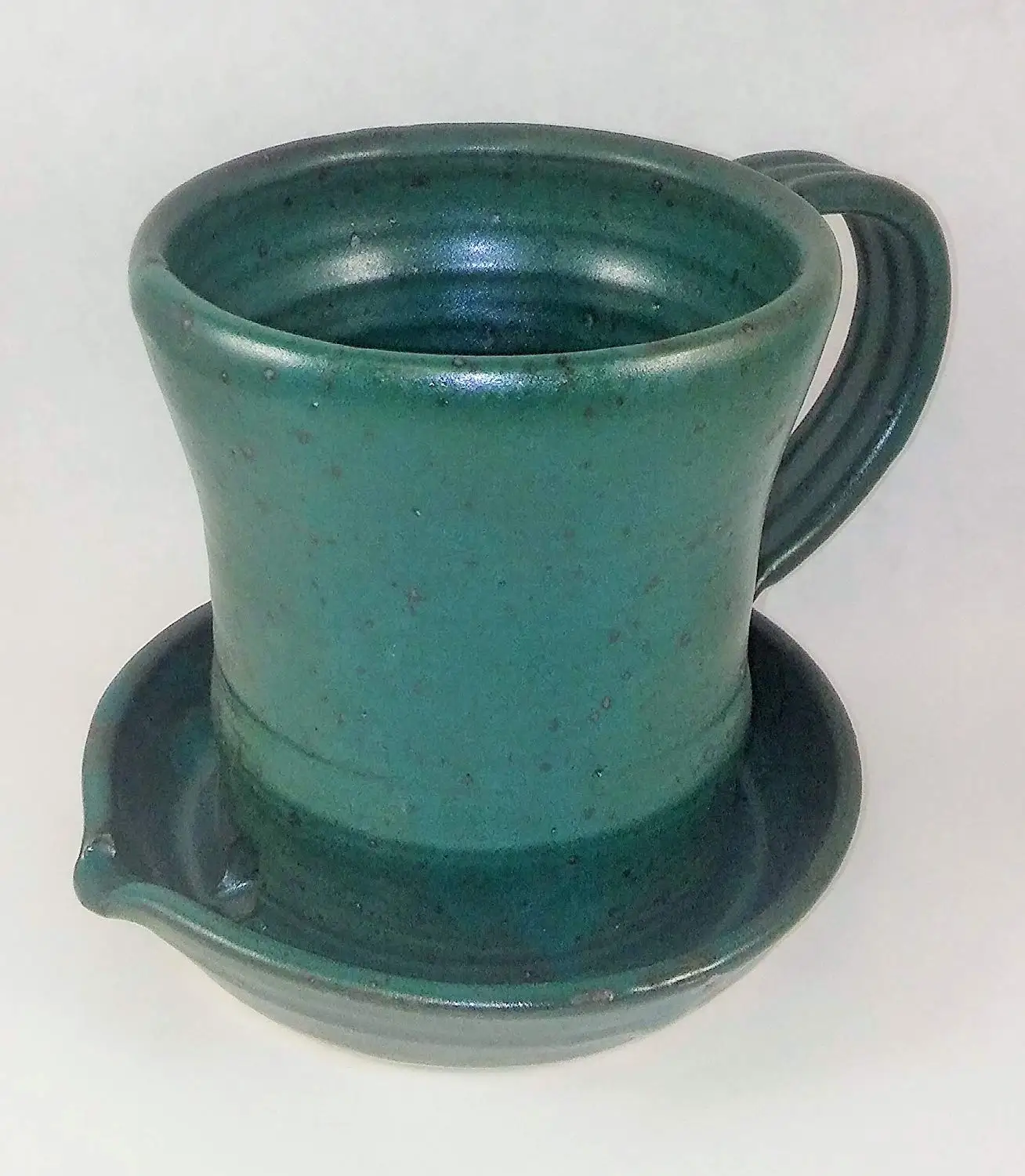 Aunt Chris' Pottery - Heavy Hand Made - Clay Bacon Cooker - Unique New Way of Cooking Bacon - Glazed Green Color