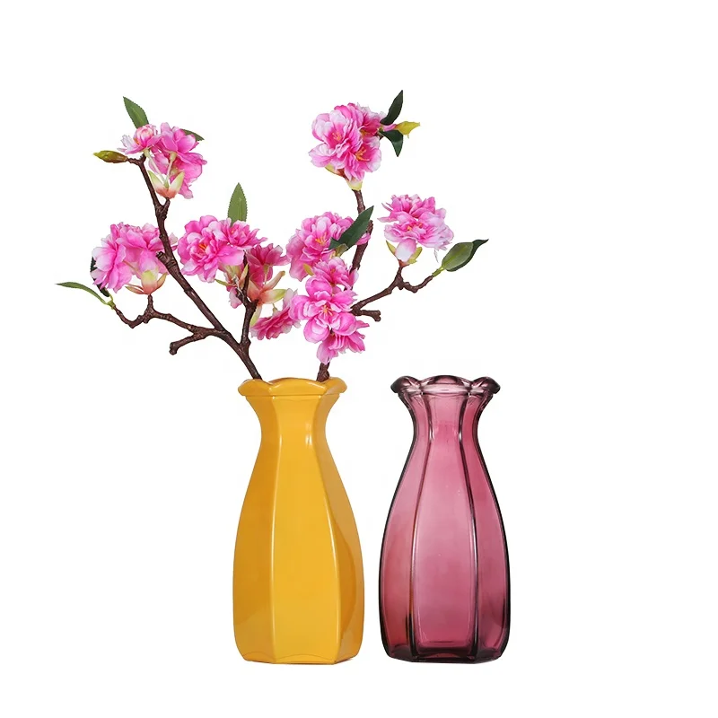 Home Modern Glass Flower Vase,Fashion Decor Glass Jar With Color Big