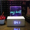 2019 new creative developed LED message board wooden alarm clock