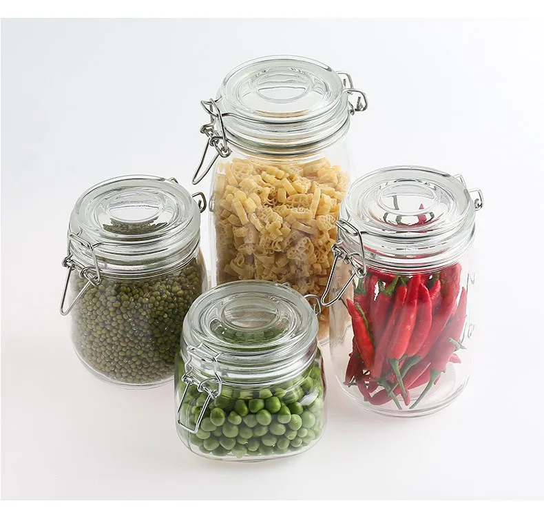Clamp Lid Glass Candle Mason Jar Wholesale/glass Jar With Lock Lid