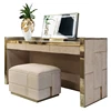 BE614 cool & new modern elegant leather upholstery bedroom dresser mirror office study desk furniture wholesaler