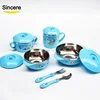 Dinner set stainless steel kids lunch box bowls water bottle mug fork and spoon