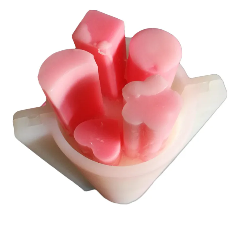 N/H Tube Moule à savon Colonne en silicone pour fabrication de savon sandwich et bonbons amour mousse de gâteau 