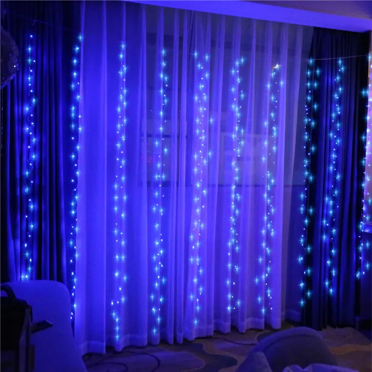 10 Ft. LED Window Curtain Icicle Lights with Remote & Timer, 300-LED Fairy Twinkle String Lights with 8 Modes Fits for Bedroom