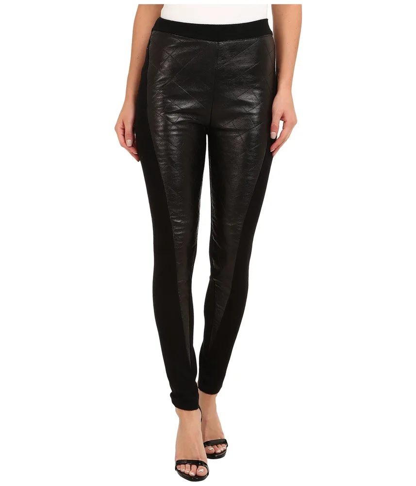 black leather tight pants