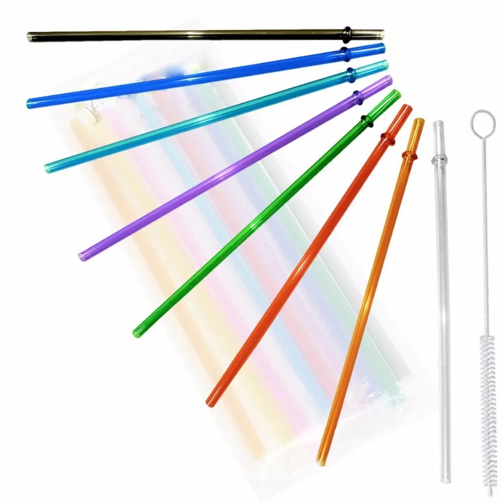 Rainbow Colored Replacement Acrylic Straw Set Of 8 For 16oz 20oz 24oz
