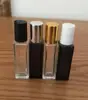 Whosale 10ml square clear roller glass bottle 10ml perfume essential oil roll on cube glass bottle