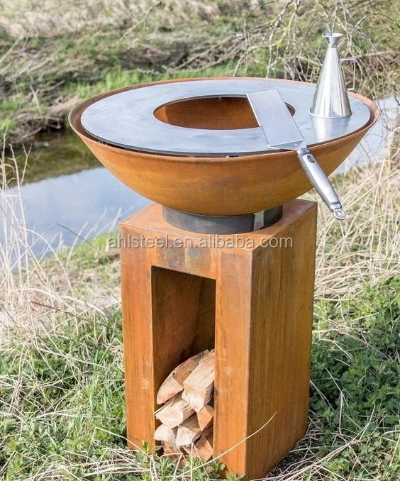 【ちゃん】 カスタムヴィンテージさびた暖炉コルテン鋼ファイヤーピット煙突付き Buy Outdoor Fire Pit With