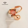 2016 Hot Sale Rose Gold Plated Kitten Cat Ring With Cute Opal Rings For Women's Jewelry Gift