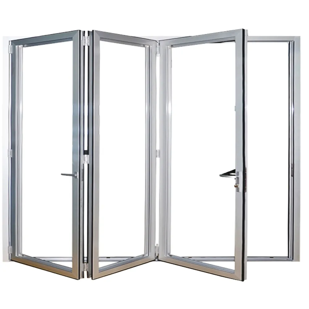 זכוכית כפולה באיכות גבוהה לבן פלסטיק upvc מתקפל דלת