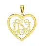 Stainless Steel Gold Plated Open Heart Personalized Monogram Initial Pendant