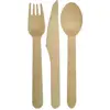 160mm(6.2inch) 100pieces/pack Black Paper Bagspoons Forkbread Tong Wooden Knife Cutlery