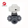 CTB-005 DN50 63mm UPVC Double Union Thread L-type AC220V 5 wire 6 wire 3 way Electric Ball Valve