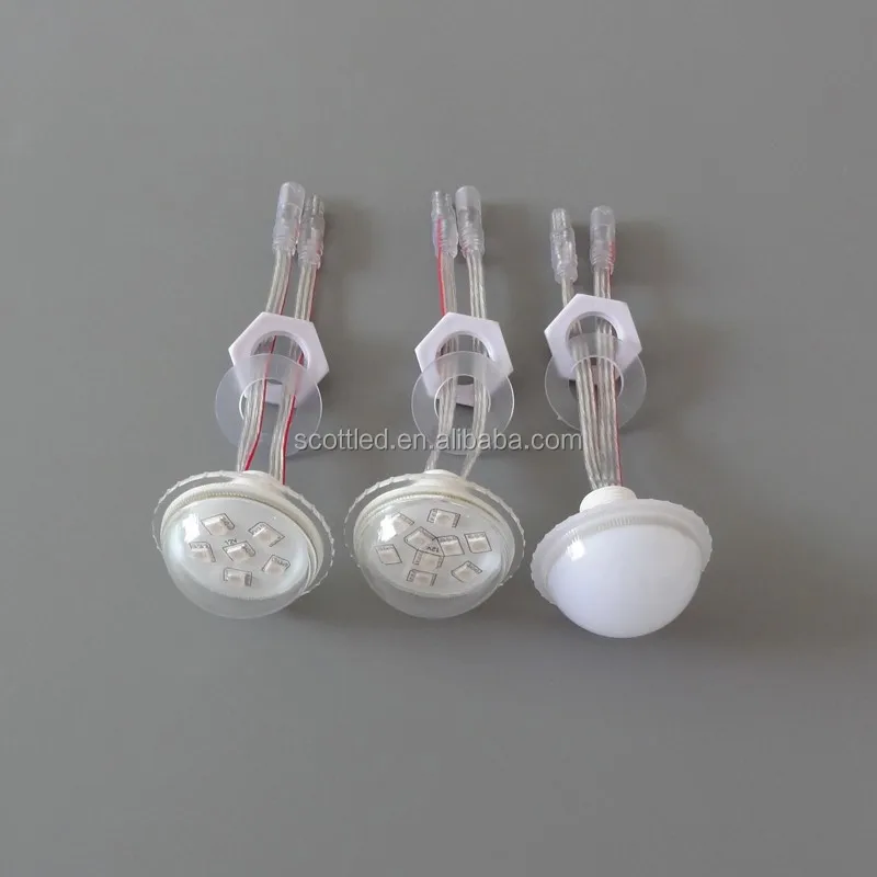 Cabochon Lights 38mm 9leds Rgb Pixel Led Lights With Pigtails For