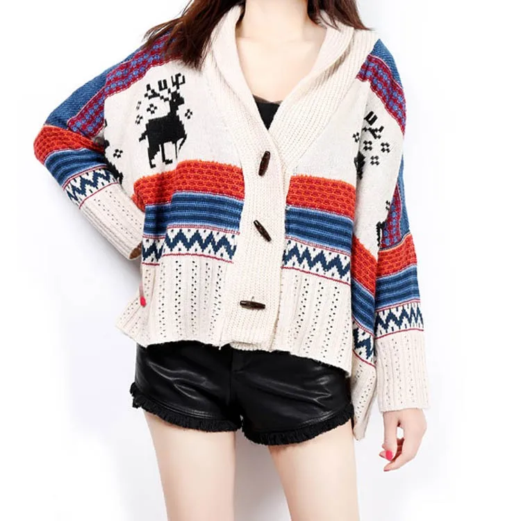 Western style Knit Sweater Women's Cardigan Winter Sweater