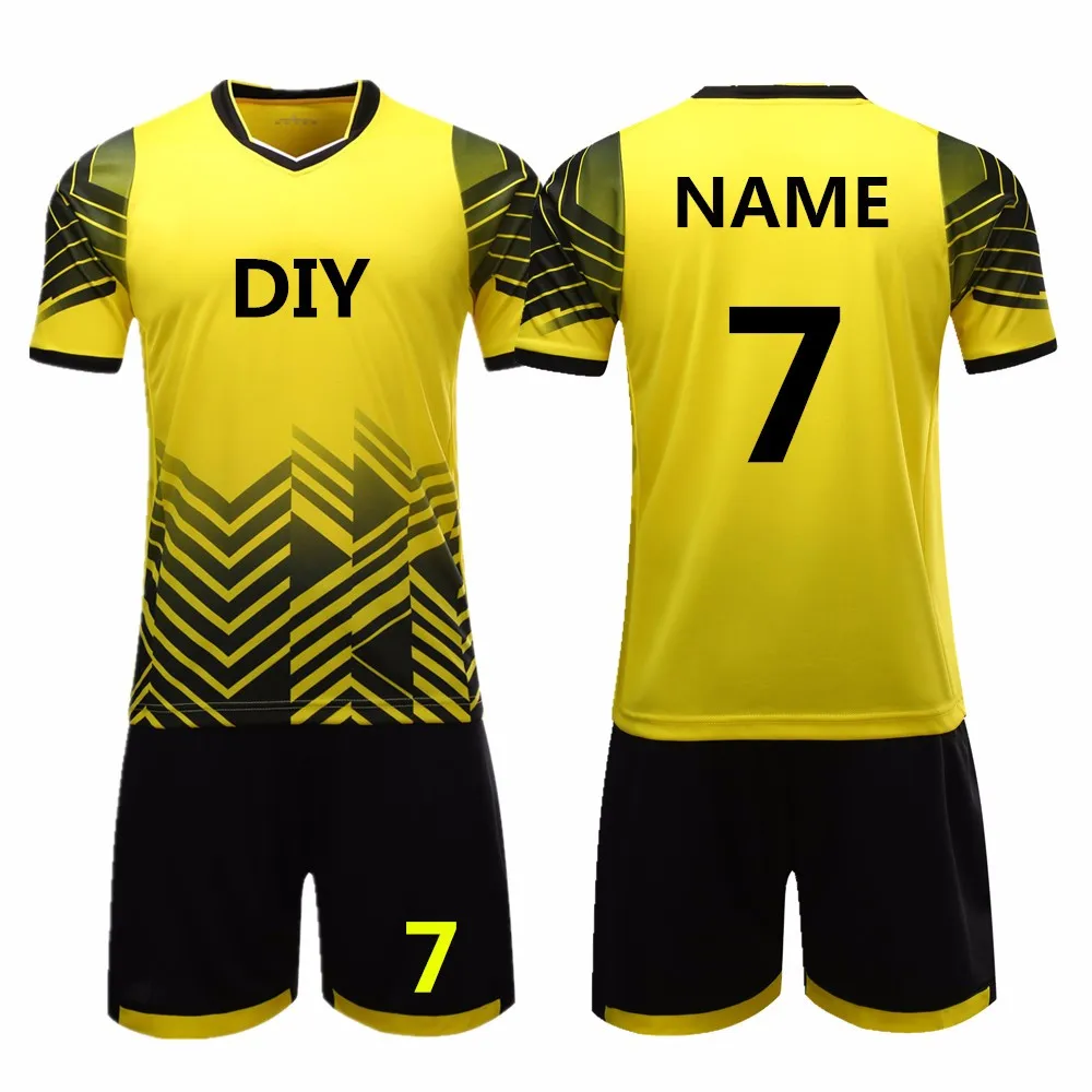 Best Price Team Soccer Jersey Factory Youth Football Uniform Yellow ...