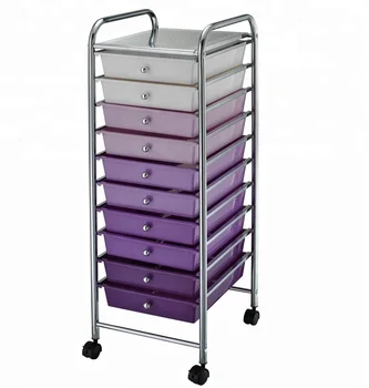 10 Multicoloured Storage Unit Drawer Trolley Portable Home Office