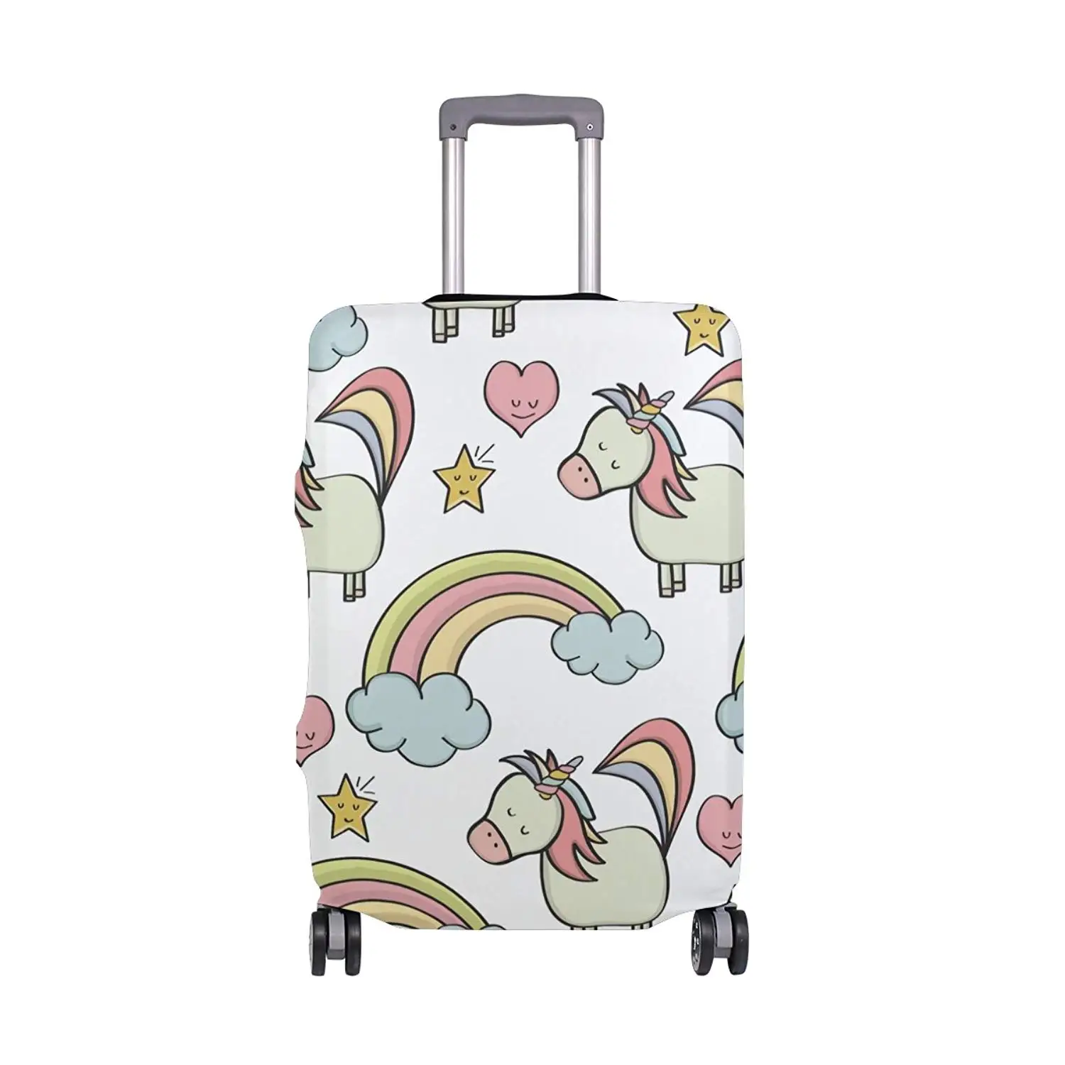 OREZI Luggage Protector Funny Unicorn Travel Luggage Elastic Cover Suitcase Washable and Durable Anti-Scratch Stretchy Case Cover Fits 18-32 Inches
