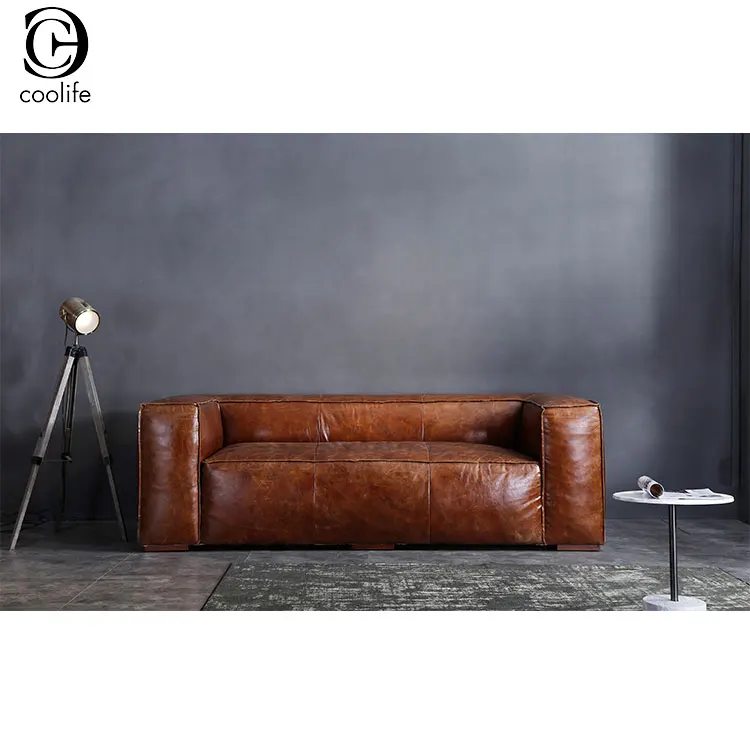 Defaico Brown Used Leather Sofa Modern From Foshan Defaico Brown Used Leather Sofa