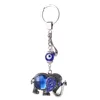 Antique Silver Elephant Key Chain Blue Diamond Evil Eye Bead Pendant Key Ring Hot Wholesale Car Bag Keychain