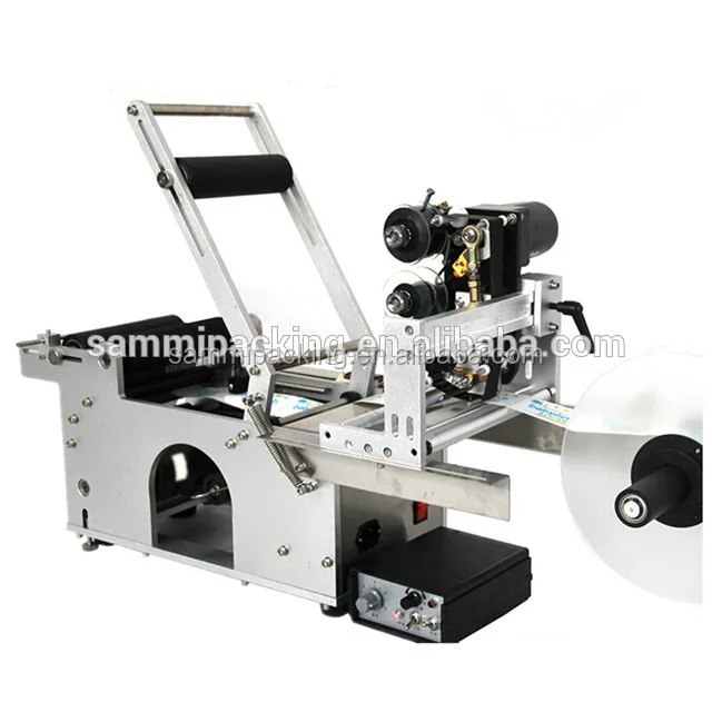 Adhesive Label Sticker Printing Machine For Round Bottle with date printer