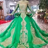 HTL063 Jancember green ladies african dinner beautiful dubai new style arabic evening dresses with stones