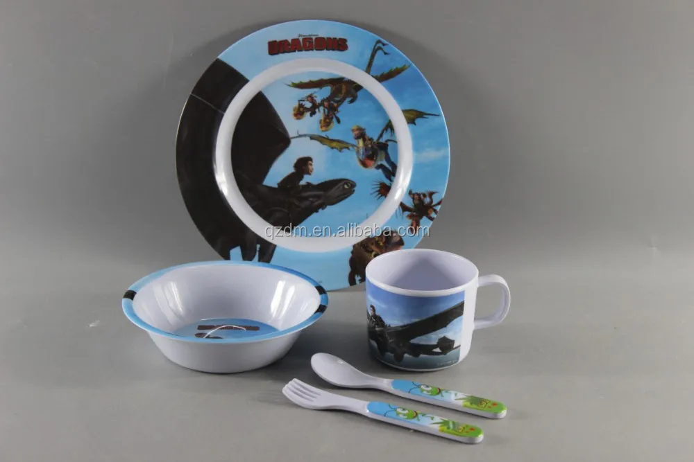 Food Grade Melamine Kids Dinner Set Children Tableware Set