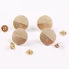 Custom 18mm Zinc Alloy Light Gold Flatback Metal Clothing Buttons For Jeans/Jackets