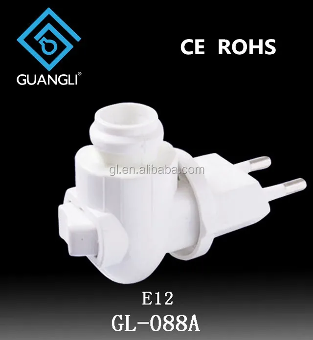 GL-088 CE ROHS approved switch Pakistan Salt Wall lamp Night Light electrical plug in socket lamp holder European and 220V