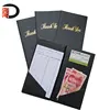 Good Quality Black Guest Check Card Holder, Presenter with Gold Thank You