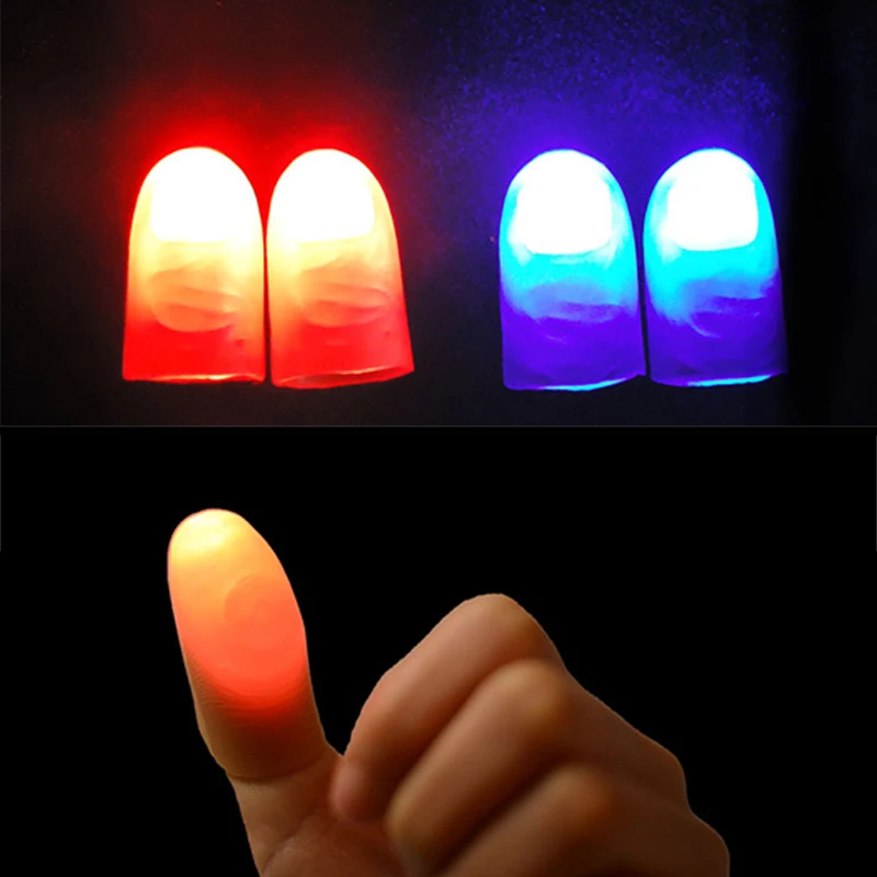 Magic Super Bright LED Light Up Thumbs Fingers Trick Props Supplies Amazing...