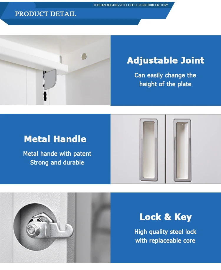 Six Doors Locker Metal Bookcase Industrial Steel Book Shelf With Glass Door