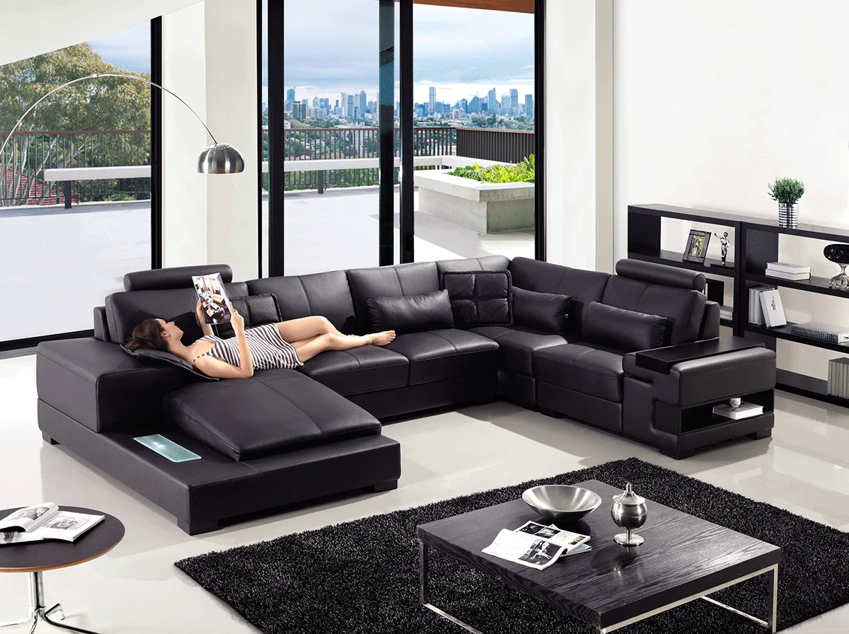 большой диван в гостиную в современном стиле