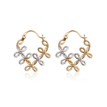 95798 Xuping Flower Gold Earring Designs Without Stones Two Tone Hoop Br Fashion Jewelry 95798 Xuping Flower Gold Earring Designs Without Stones Two Tone Hoop Br Fashion Jewelry