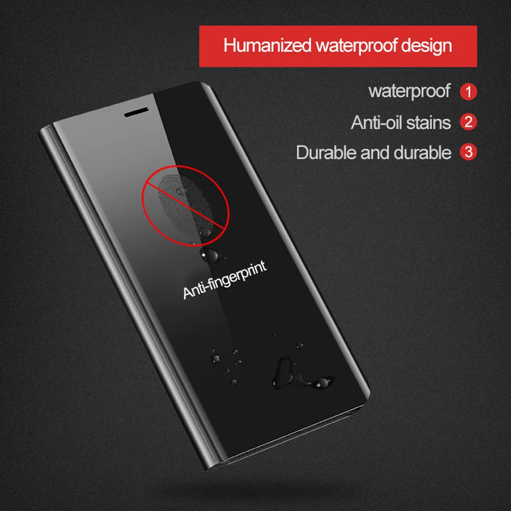 OTAO Clear View Mirror Phone Case For iphone XR XS MAX X 8 7 6 6S Plus Flip Cases Back cover Luxur Leather Grossy Caso Coque