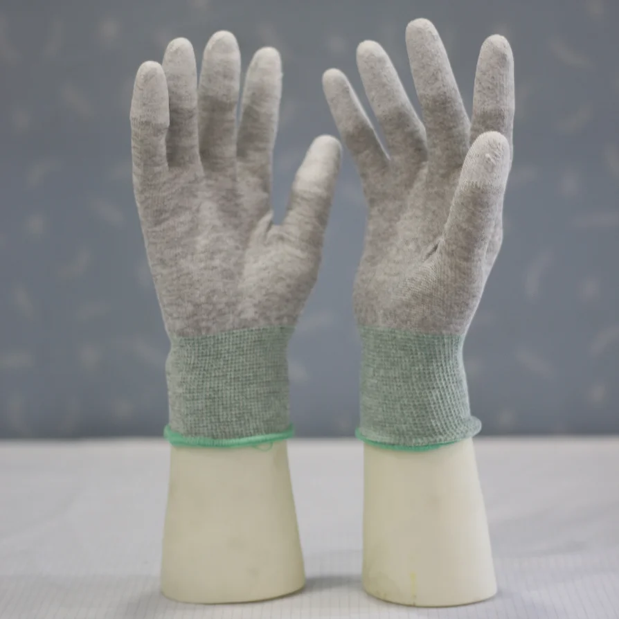 Promotional Conductive Antistatic Nylon Fingertip Pu Coating Esd Gloves C0504 Buy Esd Gloves