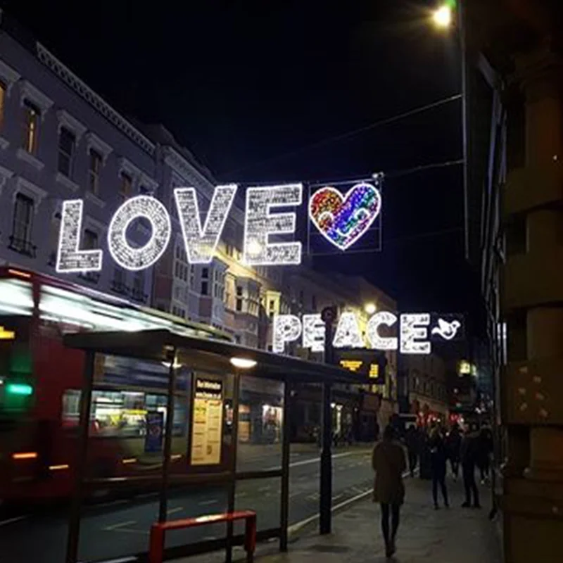 Outdoor Peace Love Joy Christmas Light Displays Joy Letter For
