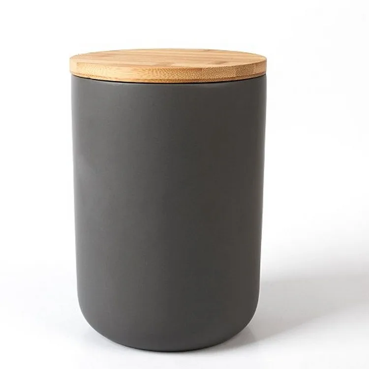 New 2018 China Suppliers Hot Sale Matte Black Kitchen Container Ceramic