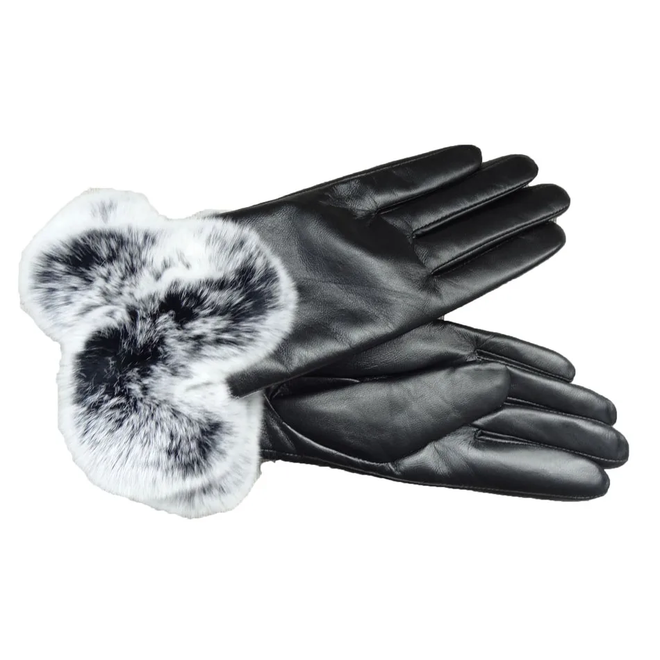 High Quality Sheepskin Leather Gloves Rabbit Fur Buy Leather Gloves