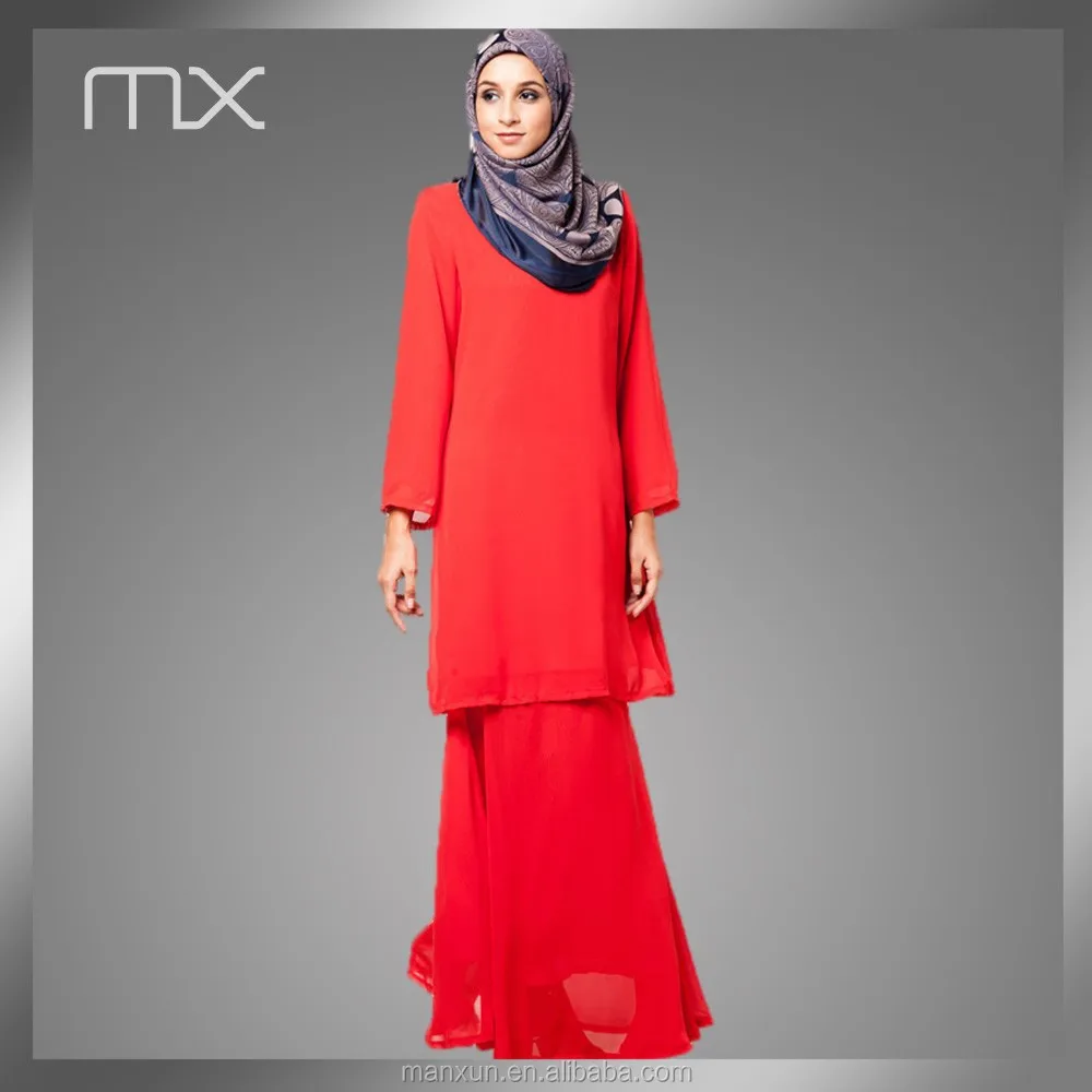 Red Fashion Design Simple Baju Kurung And Kebaya Kurung Malaysia