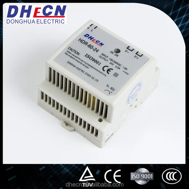 Din rail type single output Switching power supply HDR-60-24