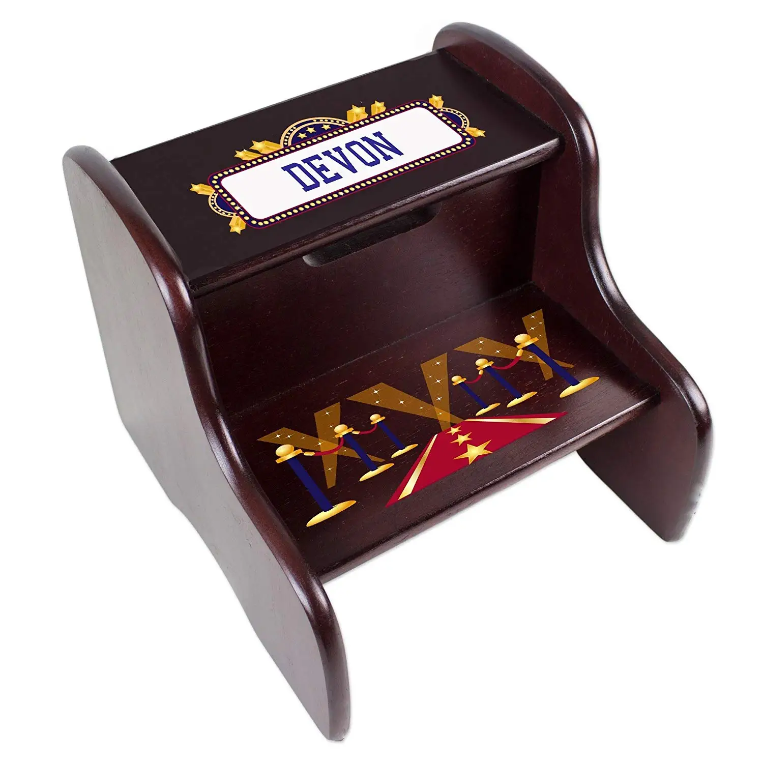 MyBambino Personalized A Star is Born blue Espresso Two Step Stool