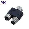 Coaxial Y Splitter And T-splitter Cat6 pcb Jack M12 Waterproof Cable Connector