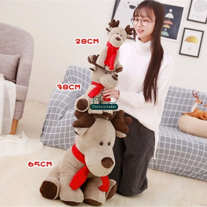 Dorimytrader pop Christmas deer plush toys stuffed soft lovely anime reindeer decoration doll 65cm for kids Xmas present DY61866(3)