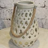 Handmade fancy customized design modern ceramic white lanterns with handle