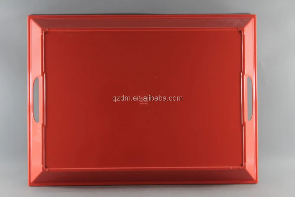 20"Melamine Tray With Handle , Red Tray